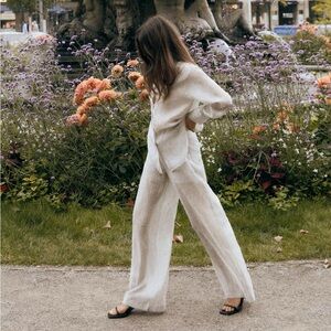 NWT Zara wrinkled Effect Organza Pants XS